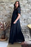 Tasha Damask T Shirt Maxi Dress Black